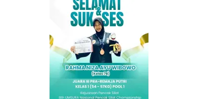 selamat dan Sukses Kepada Rahma Niza Ayu Wibowo dari kelas 7B