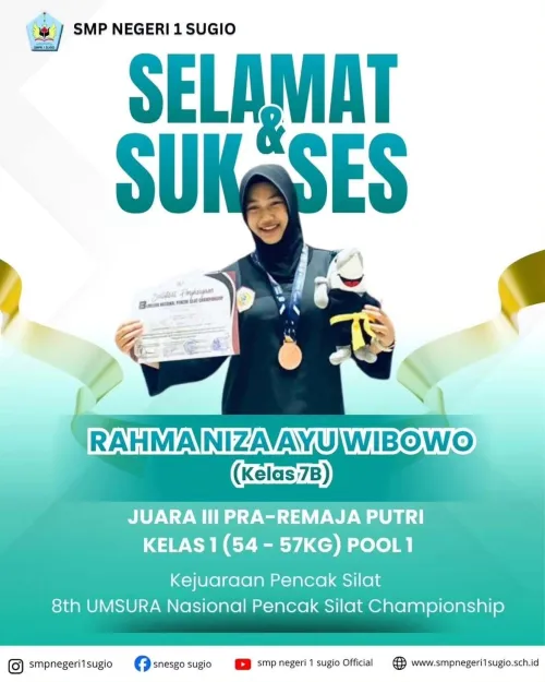selamat dan Sukses Kepada Rahma Niza Ayu Wibowo dari kelas 7B