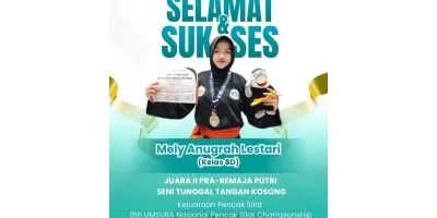 Selamat dan Sukses Kepala Mely Anugrah Lestari dari kelas 8D